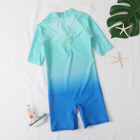 Custom Children Swimsuit Spandex 2-8 Years Old Kids Beachwear Letter Printed Gradient Color Boys One-piece Swimwear