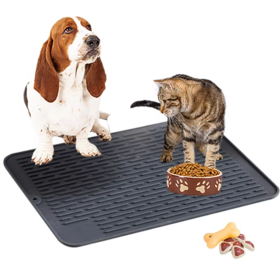 100% Waterproof BPA Free Silicone Dog Food Mat Pet Cat Feeding Mats Contain Spills Protects Floors Placemat