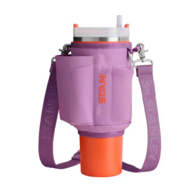 Custom 40oz thermos Can coolers Oblique straddle Ice Bully Cup cover with mobile phone bag adjustable shoulder strap for portable
