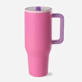 2025 Neuheit: Auslaufsicherer, wiederverwendbarer 40 oz Edelstahl-Thermobecher mit Griff und Flip-Strohhalm, BPA-frei