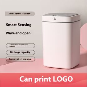 Lixeira Automática Sem Toque em Plástico ABS com Tampa, Baldes de Lixo Inteligentes com Sensor de Movimento
