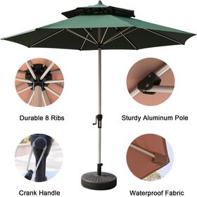 Outdoor Mid-post umbrella double top windbreak sunshade garden umbrella Hand folding beach umbrella