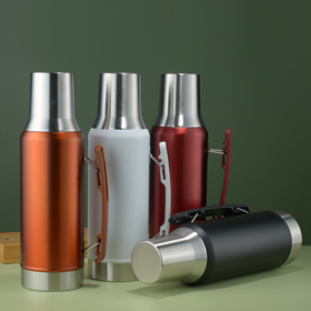 Nova Garrafa Térmica Portátil de Aço Inoxidável para Yerba Mate, 1200ml, com Alça, Ideal para Viagens - Garrafa de Água Tipo Termo