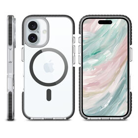 Coque de téléphone verte transparente magnétique en matériau composite PC TPU TPE durable, adaptée pour iPhone 16