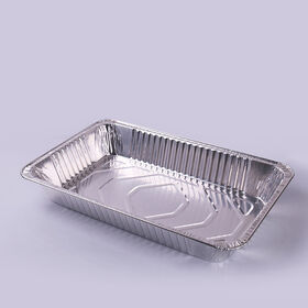 Loyang Aluminium Foil Sekali Pakai Bentuk Persegi Panjang Ukuran Penuh yang Aman untuk Oven, 525 mm × 328 mm × 42 mm