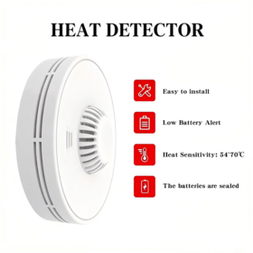 Alarme Autônomo de Fumaça e Calor com Bateria de Lítio Selada de 10 Anos, Detector de Cozinha com Botão Grande de Teste e Silêncio, BS 5446-2 VSH01