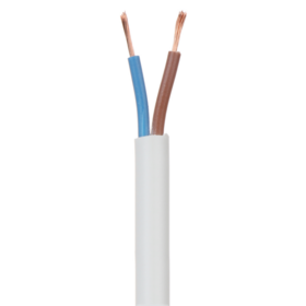 2 Core WHITE PVC Flex Electrical Cable Round Wire 0.75 1 1.5 2.5mm 3182Y H05VV-F