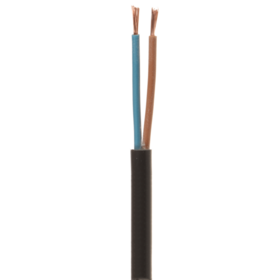 2-adriges Elektrokabel 1mm, flexibel, 3182Y, Schwarz, 100m Rolle - Netzkabel für Innenbereich
