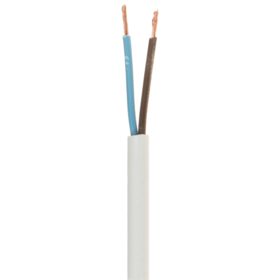 White 2 Core Flex 0.5mm 0.75mm 1.0mm 1.5mm 2.5mm Mains Wire Cable Electric 3182Y Copper/CCA Household wiring