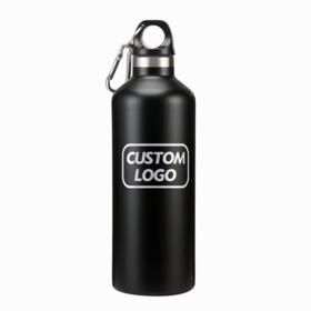 Wholesale 500ml Matt Black Aluminum Camping Mug Flask Lightweight Sports Water Bottle