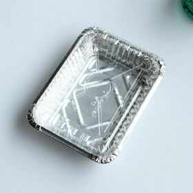 Grosir OEM 9X13 Inci Setengah Ukuran Wadah Aluminium Foil Tugas Berat Baki Aluminium Wadah Foil Sekali Pakai dengan Tutup