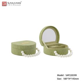 Caja de Joyería de Terciopelo de Lujo con Asa, Estuche Organizador Portátil con Cremallera para Viajes y Presentación de Regalos al por mayor