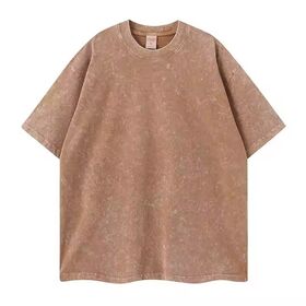 OEM High Street Schweres T-Shirt Acid Washed Vintage Streetwear 260G Leinen Baumwolle Fried Snowflake Sommer Ins T-Shirt