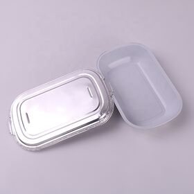 Contenedor de Papel de Aluminio de 360 ml para Aerolíneas, Caja de Papel de Aluminio Colorida de Venta Caliente con Tapa