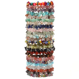 Pulsera de Piedras de Moda, Cuarzo Rosa Irregular Natural, Amatista, Pulsera de Cuentas de Cristal, Pierre Naturelle