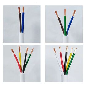 National Standard 450V Rated Pure Copper RVV Sheath Cord PVC Insulation 2/3/4/5 Core 0.75/1/1.5/2.5/4 Square Electrical Wire White