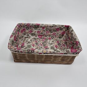 Panier En Osier Avec Couvercle 34x24x17 Cm - Pour Pique-nique, Rangement, Décoration - Style Naturel - 9
