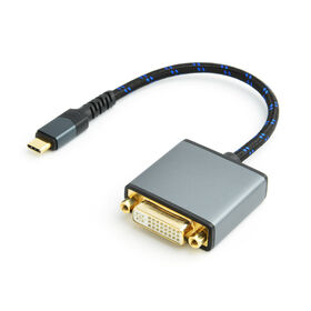 Adaptateur USB C vers DVI 4K, Type-C mâle (Source) vers DVI femelle (Écran) Câble Tressé Convertisseur Connecteur [Compatible Thunderbolt 3/4]