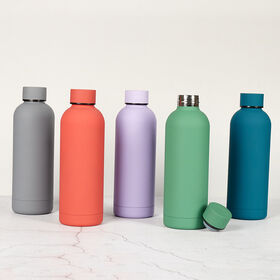 Custom 500ml Frosted Stainless Steel Sports Cup Soft Touch Vacuum Flask with Lid for Business Gifts and Sports Water Bottle