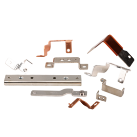 Proveedor de barras colectoras de cobre personalizadas, piezas de estampación de metal OEM/ODM para dispositivos electrónicos, con el procesamiento secundario de sobremoldeo