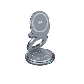 Qi2 Hot Selling 3 in 1 Folding Metal Wireless Charger 360 Degrees Rotating Chargeur Sans Fil Fast Wireless Charging Station