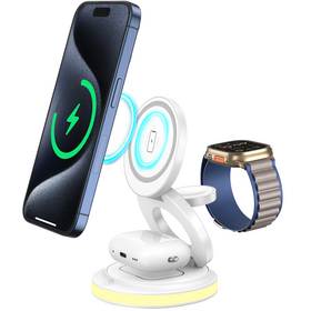 Drehbares 3-in-1 Wireless Ladegerät, Elektronische Gadgets, Ladegeräte-Adapter, 15W Schnellladung