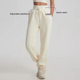 Pantalon de survêtement ample pour femmes, coupe décontractée, jambe large, couleur unie, Yoga Fitness, vente en gros pour loisirs