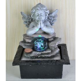 Manufacturer statue decoration tabletop Water Fountain angel figurine with pump and crystal ball for decor and gift