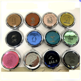 Espejo de Maquillaje Circular Doble Cara para Mujer, Pequeño Regalo, Plegable, Portátil, Creativo con Cristal