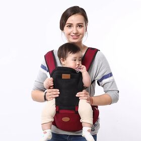 Gendongan Bayi Konvertibel Serbaguna dengan Penyangga Bahu Ganda, Posisi Gendong Depan/Belakang, Hip Seat dan Sabuk yang Diperbesar