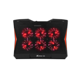 Almohadilla de enfriamiento al por mayor de 16" con 6 ventiladores, luz roja, compatible con laptops con puerto USB + soporte para teléfono para caja de computadora