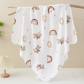 Grosir selimut bayi katun rajut cetak untuk bayi baru lahir
