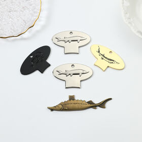 China factory logo Caviar Tin Opener Custom Embossed Laser Stainless Steel Metal for Restaurant dinner