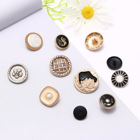High Quality and Colorful Price New Design Outlet Chinese Metal Zinc Alloy golden button for clothes