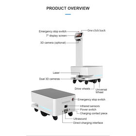 Chasis de Robot Móvil con Ruedas Autodirigido para Desarrollo Secundario, Robot de Servicio Comercial, AGV, AMR