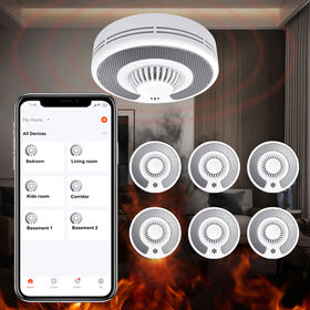 Sensor Detector de Calor Tuya com Bateria de Lítio Selada de 10 Anos, Alarme Inteligente de Calor Wi-Fi Sensor de Fumaça Controle de App Tuya, CE BS 5446-2, VH03W-02