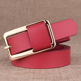 Professional women's Buckle Genuine Cow Split Leather Belt For fashion dress