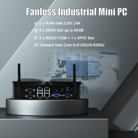 Eglobal Fanless Industrial Box PC GK-N100 12th Gen N100 CPU SODIMM DDR4 M.2 SATA/NVME SSD Display HDMI+VGA COM RS232 RJ45 MINI PC