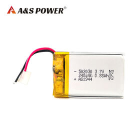 UN38.3 WERCS CE بطارية الحالة الصلبة المعتمدة 502030 3.7V 240mAh مخصصة قابلة لإعادة الشحن للأجهزة الإلكترونية الصغيرة