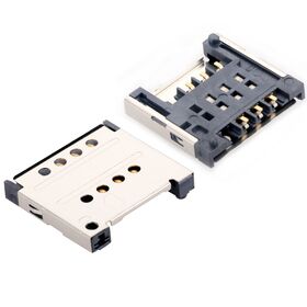 Konektor Kartu SIM Surface Mount dengan Fungsi Switching, Pitch 0.5mm, Keandalan Tinggi