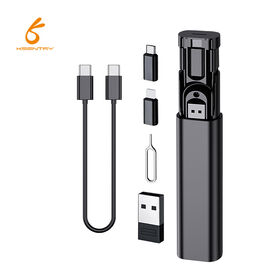 Kit de voyage multifonction USB C 5 en 1 : Boîte de rangement, câbles de données et adaptateurs
