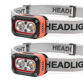 مصباح أمامي LED مقاوم للماء محمول 5 أوضاع عمل مع مؤشر البطارية قابل للتعديل 45 درجة للجري الليلي
