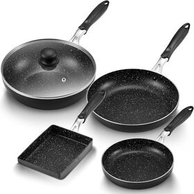 2025 Cheap popular Professional Quality Custom Kitchen Aluminum marble Non Stick pressed cookware set for the kitchen