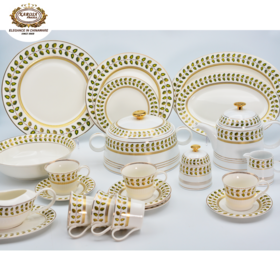 Luxury Porcelain Bone China Dinnerware Sets for 12 People Home Hotel Luxury Dinner Sets