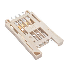 High Precision 6P+Switch Hinge SIM Card Connector for GPS Devices, Gold-Plated Contacts
