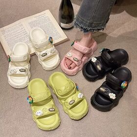 Platform sandals female summer wear 2025 new muffin increase two wear lovely beach sandals