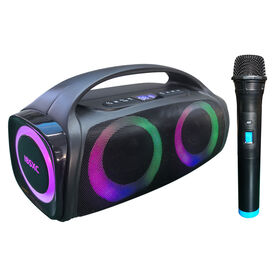 Altavoz Bluetooth Portátil con Micrófono, Máquina de Karaoke LED Colorida para Adultos y Niños, Sistema PA con Micrófonos Inalámbricos