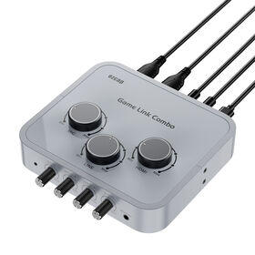 Ezcap322 Gamelink Combo Capturadora de Video HDMI 4K con Perillas para Ajustar Audio de Micrófono HDMI y Entrada de Línea Grabación Máxima en 4K30