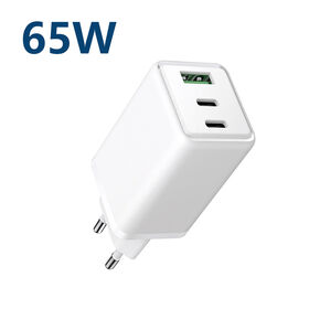 Carregador Rápido Top Gan 65W USB Tipo C PD, Carregador de Parede Multifuncional de 3 Portas QC3.0 para iPhone e Laptop