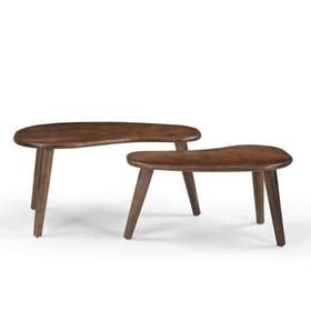HIgh End Wood Nesting Tables Luxury Designer Wood Brown Modern Coffee Table Centre Tables